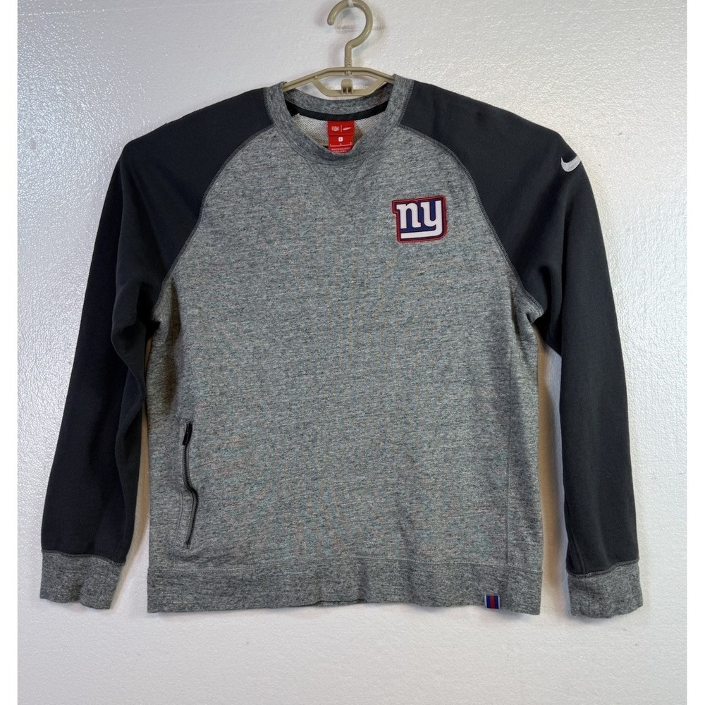 Nike NFL New York Giants Mens Size L Gray Crewneck Pullover Football Logo Crew